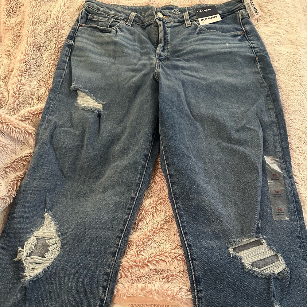 Old Navy Women's High-Rise Distressed Blue Jeans